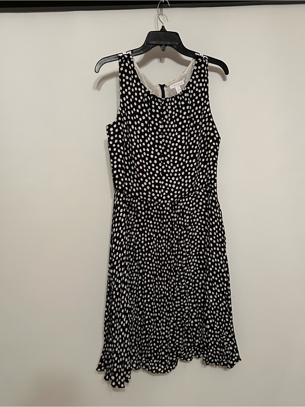 Charter Club Black Dress with White Polka Dots